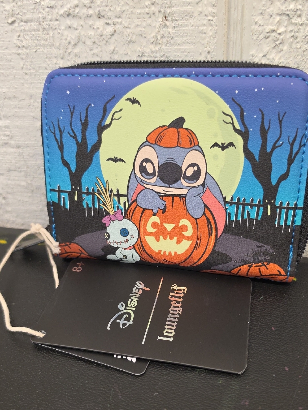 Loungefly Purple & Orange Stitch Halloween Zip Wallet